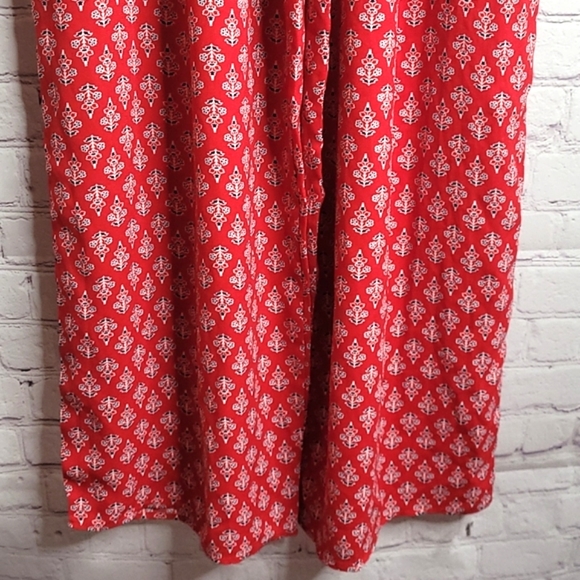 Band Of Gypsies Red Navy Blue Boho Bohemian Flowy Pants Size Medium NWT - Picture 3 of 10